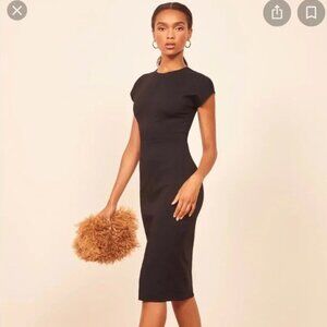 Reformation Katy Dress, Black, Size 4